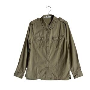 Lowrys Farm Olive Utility Shirt – 100% Cotton Military Style (M)